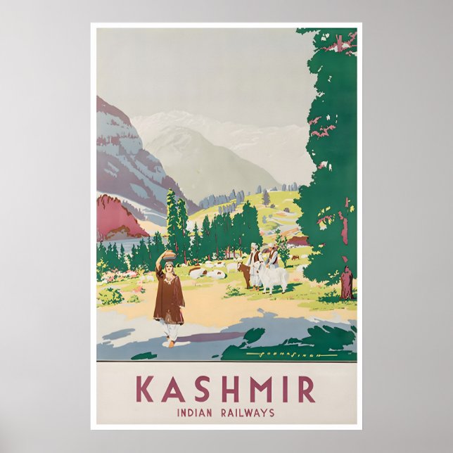 Póster de viaje de arte de la India de Cachemira S (Frente)