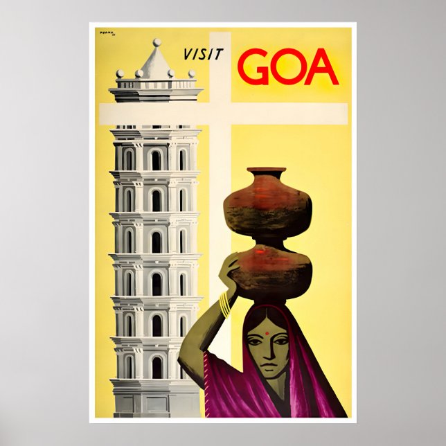 Póster de viaje de arte de la India Goa Impresión  (Frente)