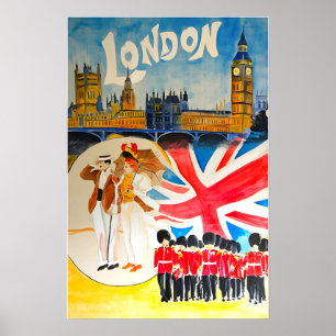 Póster de viaje de arte de Londres Inglaterra Rein