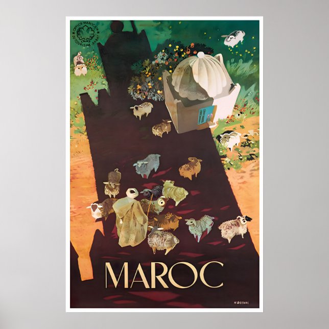 Póster de viaje de arte de Marruecos Impresión de  (Frente)