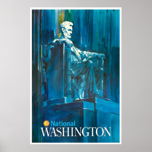 Póster de viaje de arte de Washington DC Memorial