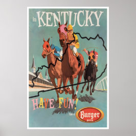 Póster de viaje de arte del Derby de Kentucky a ca