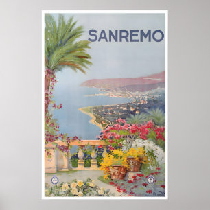 Póster de viaje de arte italiano de Sanremo Impres
