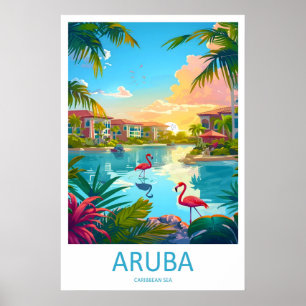 Póster de viaje de Aruba Parque Nacional Esquí Vin