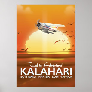 Póster de viaje de aventura en el desierto de Kala