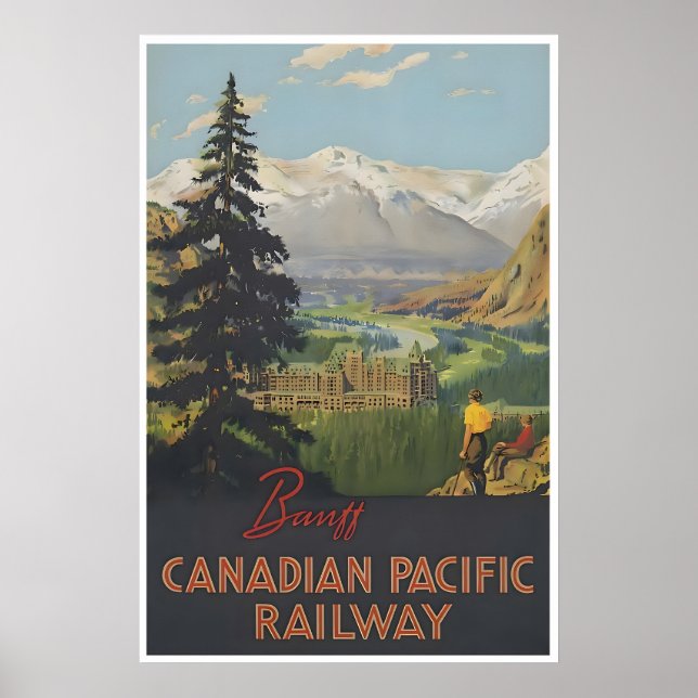 Póster de viaje de Banff Alberta Canadá Arte Canad (Frente)