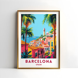 Póster de viaje de Barcelona España Arte de pared