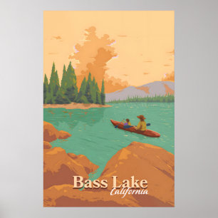 Póster de viaje de Bass Lake California