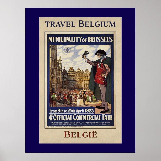 Póster de viaje de Bélgica (1923) (Frente)