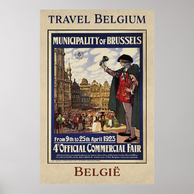 Póster de viaje de Bélgica (1923) (Frente)