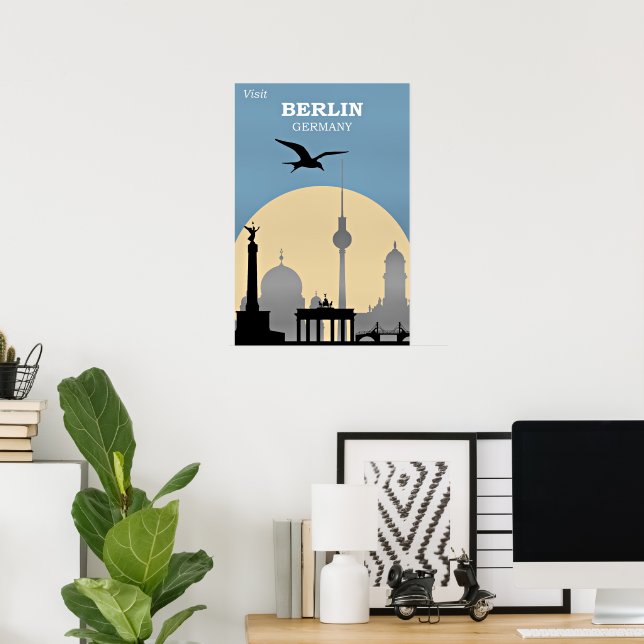 Póster de viaje de Berlín, Alemania (Oficina en casa)