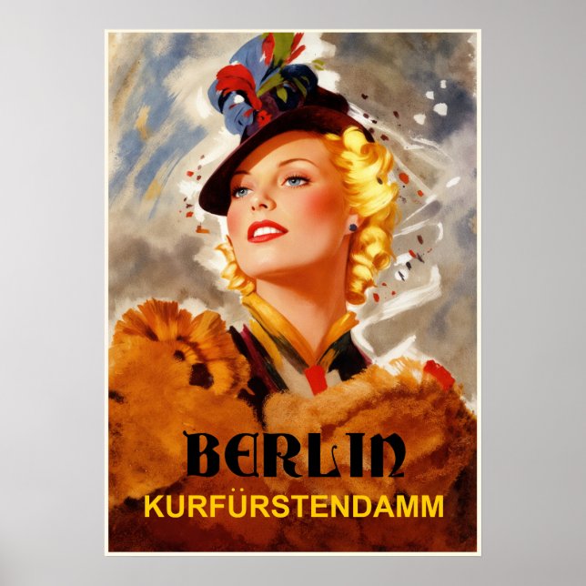 Póster de viaje de Berlín Kurfürstendamm (Frente)