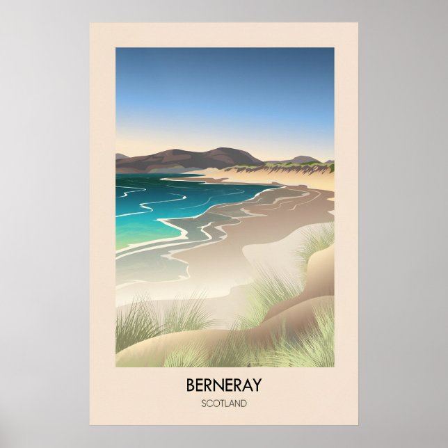 Póster de viaje de Berneray Escocia (Frente)