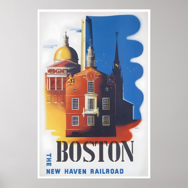 Póster de viaje de Boston Impresión de arte de Mas (Frente)