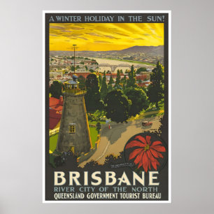 Póster de viaje de Brisbane Print Australia Austra