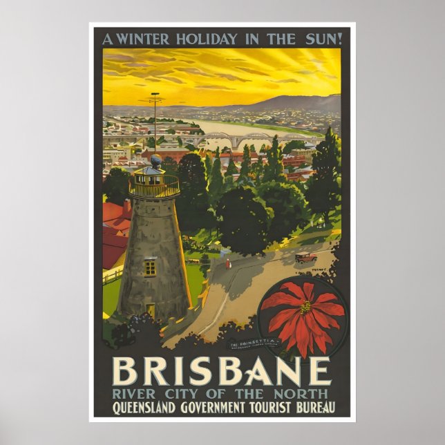 Póster de viaje de Brisbane Print Australia Austra (Frente)