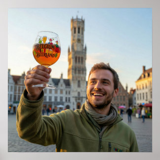 Póster de viaje de Bruges Beerland Golden Hour