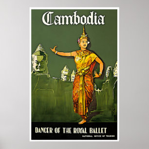 Póster de viaje de Camboya Arte camboyano Impresió