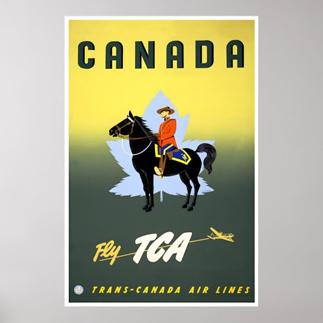 Póster de viaje de Canadá Arte de Mountie Impresió (Frente)