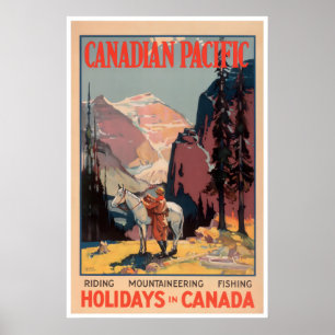 Póster de viaje de Canadá Arte de pesca Impresión