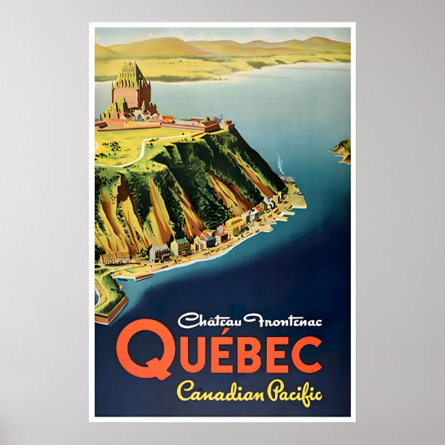 Póster de viaje de Canadá Arte de Quebec Chateau F (Frente)