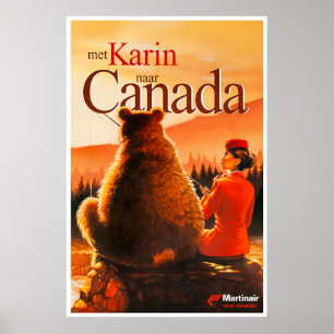 Póster de viaje de Canadá Martinair Art Azafata