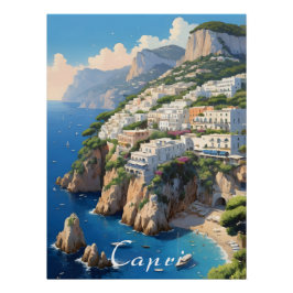 Póster de viaje de Capri Italia