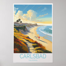 Póster de viaje de Carlsbad California, Carlsbad C