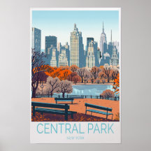 Póster de viaje de Central Park Nueva York