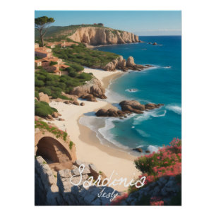 Póster de viaje de Cerdeña Italia