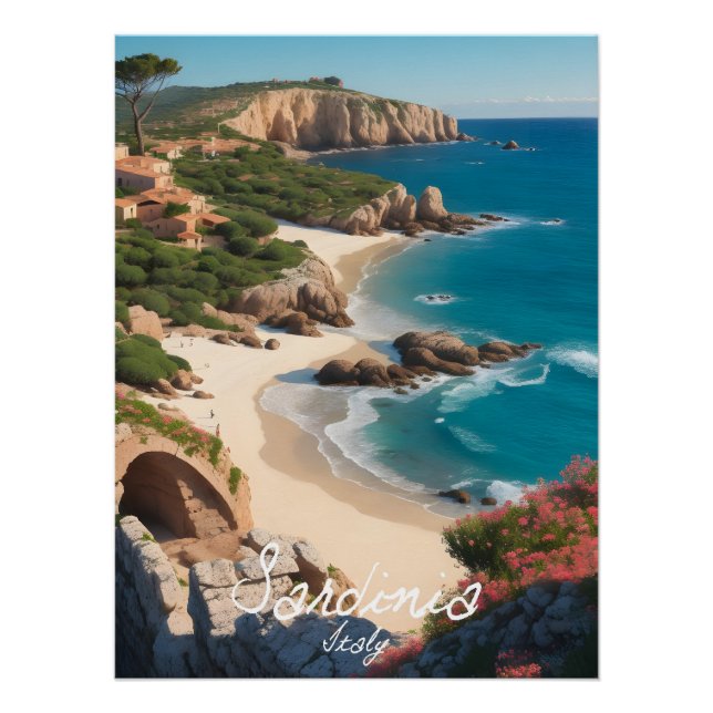 Póster de viaje de Cerdeña Italia (Anverso)