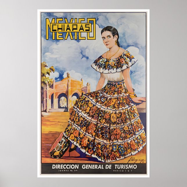 Póster de viaje de Chiapas Arte de México Impresió (Frente)