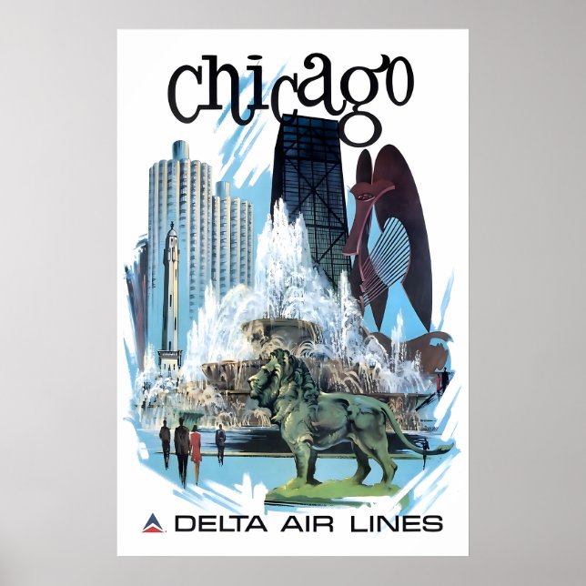 Póster de viaje de Chicago Illinois Arte Impresión (Frente)