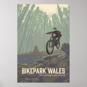 Póster de viaje de ciclismo de montaña Bikepark Wa