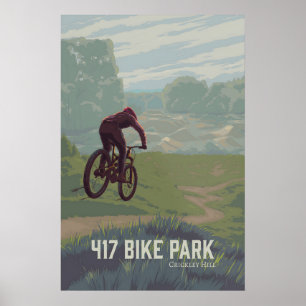 Póster de viaje de ciclismo de montaña de 417 Bike
