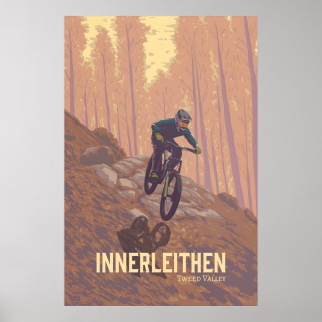 Póster de viaje de ciclismo de montaña de Innerlei (Frente)