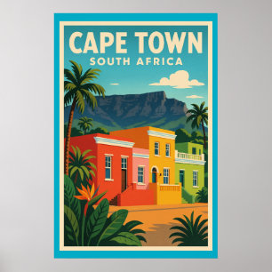 Póster de viaje de Ciudad del Cabo, Sudáfrica,