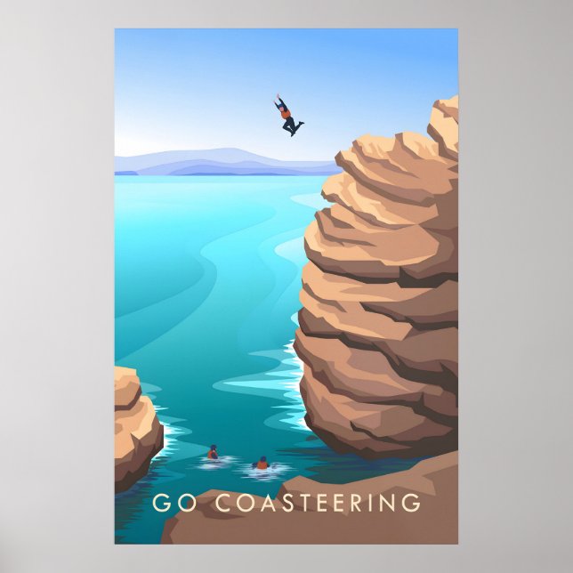 Póster de Viaje de Coasteering (Frente)