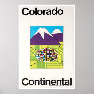 Póster de viaje de Colorado Arte de Continental Ai