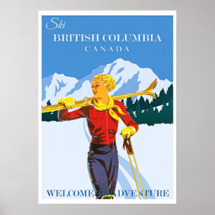 Póster de viaje de Columbia Británica