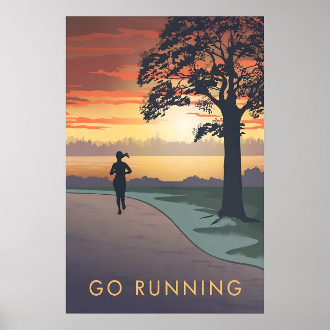 Póster de viaje de correr (Frente)