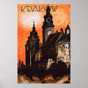 Póster de viaje de Cracovia Polonia Arte de impres