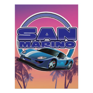 Póster de viaje de deportes de San Marino