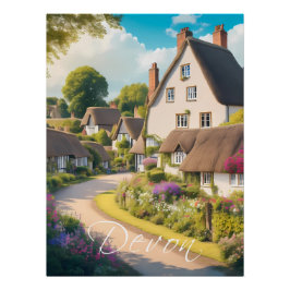 Póster de viaje de Devon Inglaterra