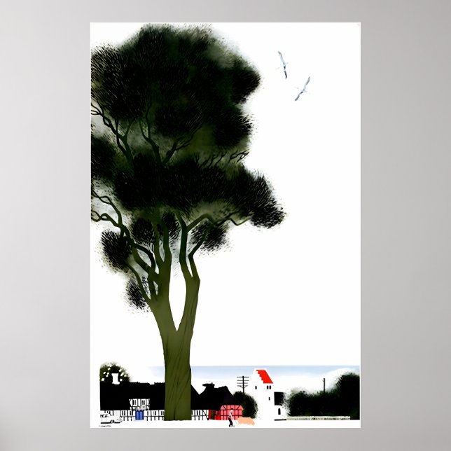 Póster de viaje de Dinamarca Arte danés Prin (Frente)