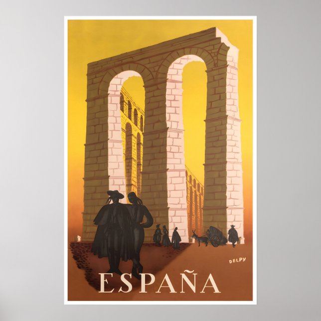Póster de viaje de España Arte español Henri Jacqu (Frente)