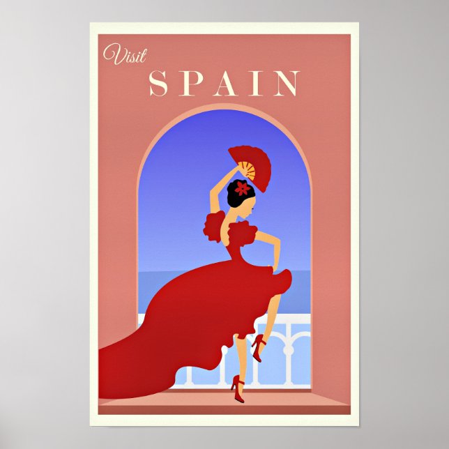 Póster de viaje de España, Bailaora de Flamenco, (Frente)