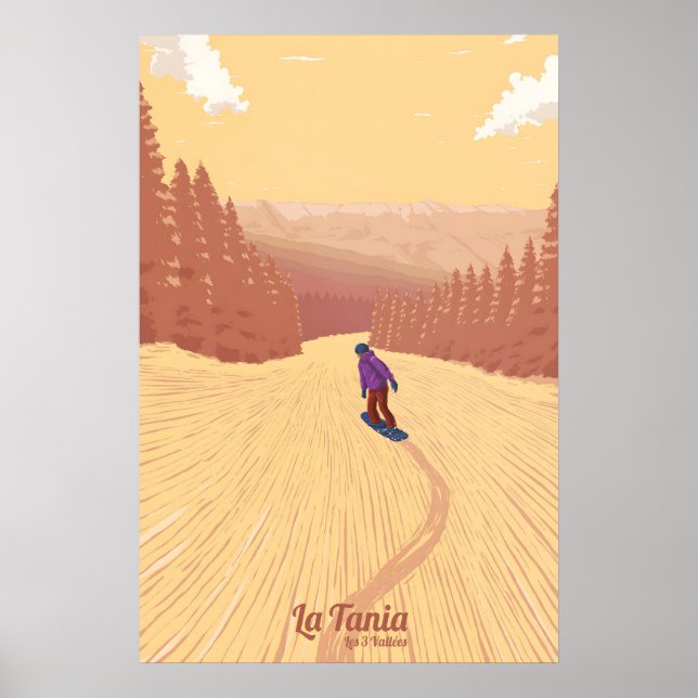 Póster de viaje de esquí de La Tania (Frente)