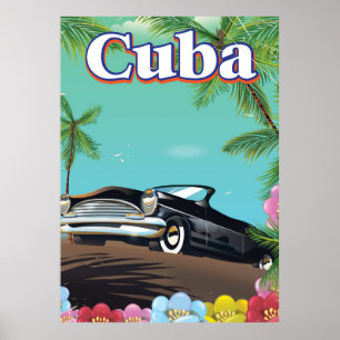 Póster de viaje de estilo vintage de Cuba