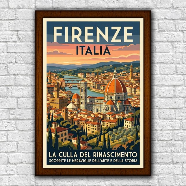 Póster de viaje de Florencia, Italia de la década  (Subido por el creador)